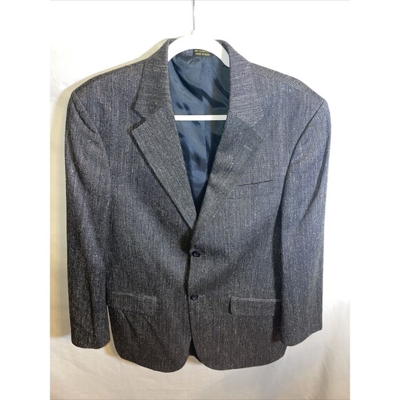 Deansgate Suit Jacket Men’s Size 38R Gray 100% Silk Two Button Formal - Picture 1 of 12